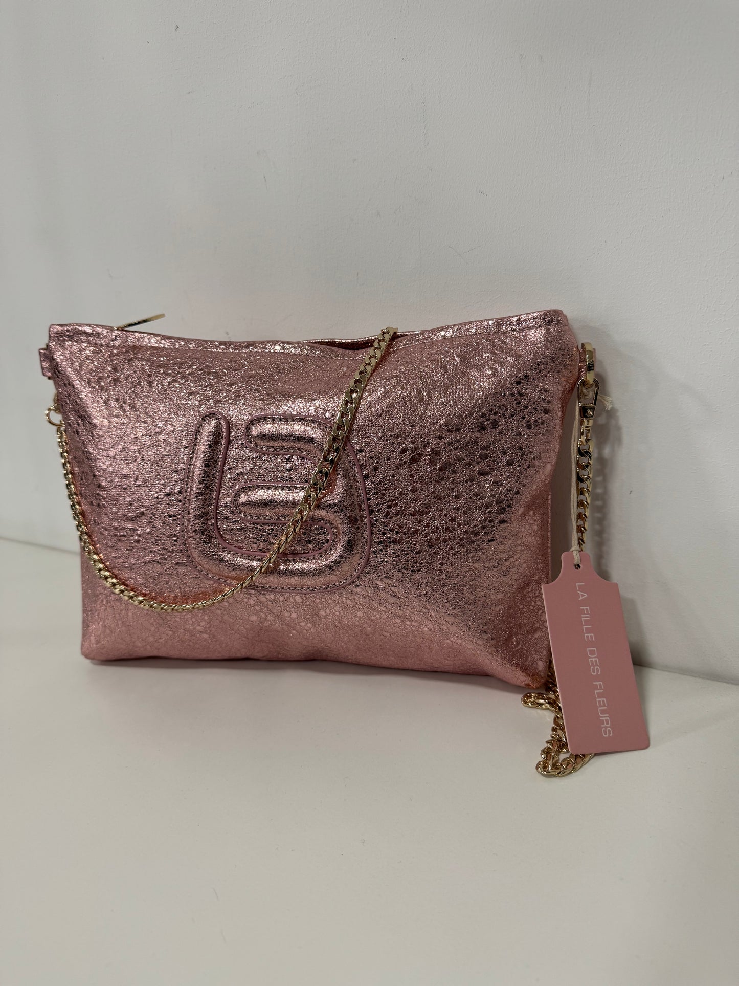 Borsa ADA CRACKED PINK La Fille Des Fleurs