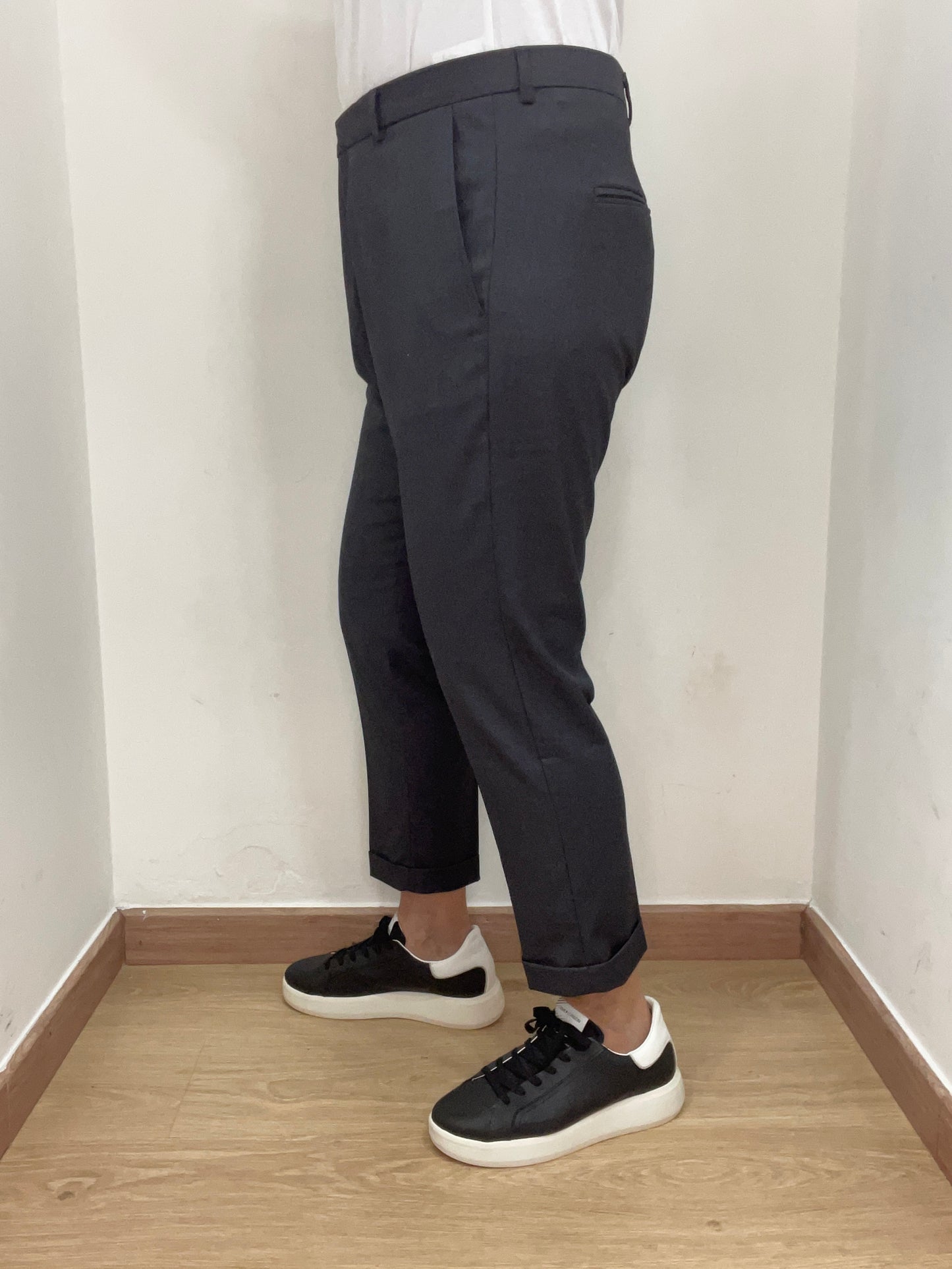 Pantalone vita alta Grigio fumo