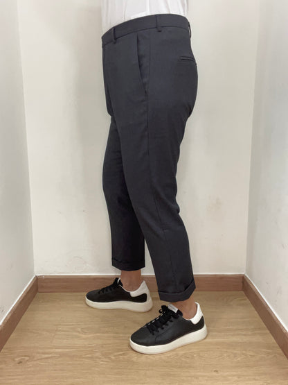 Pantalone vita alta Grigio fumo