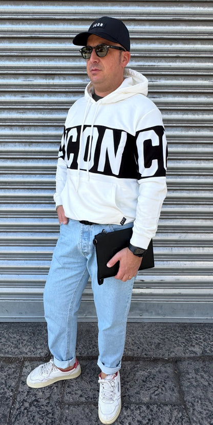 Felpa cappuccio c/logo stripe