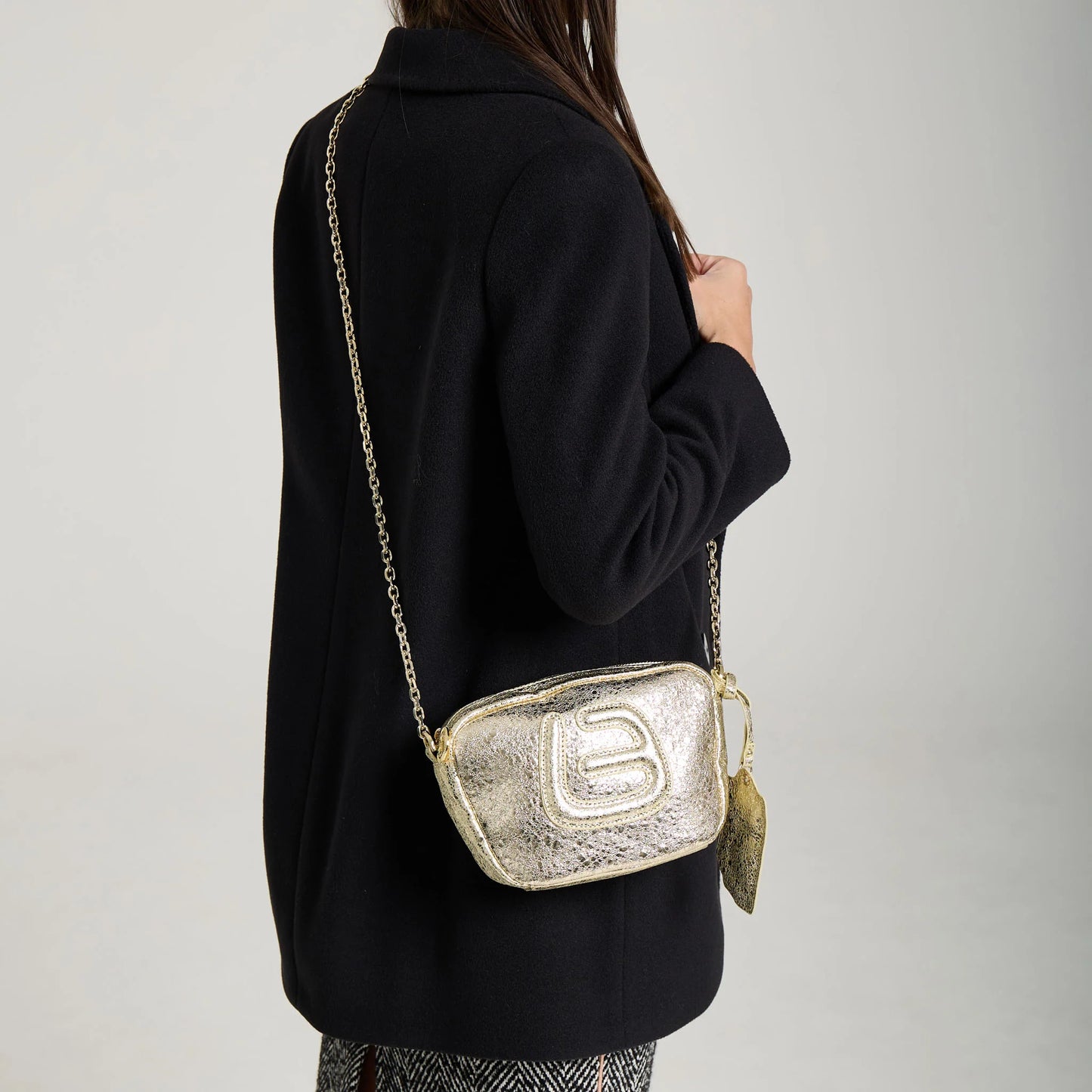 Borsa CONNY CRACKED GOLD La Fille Des Fleurs